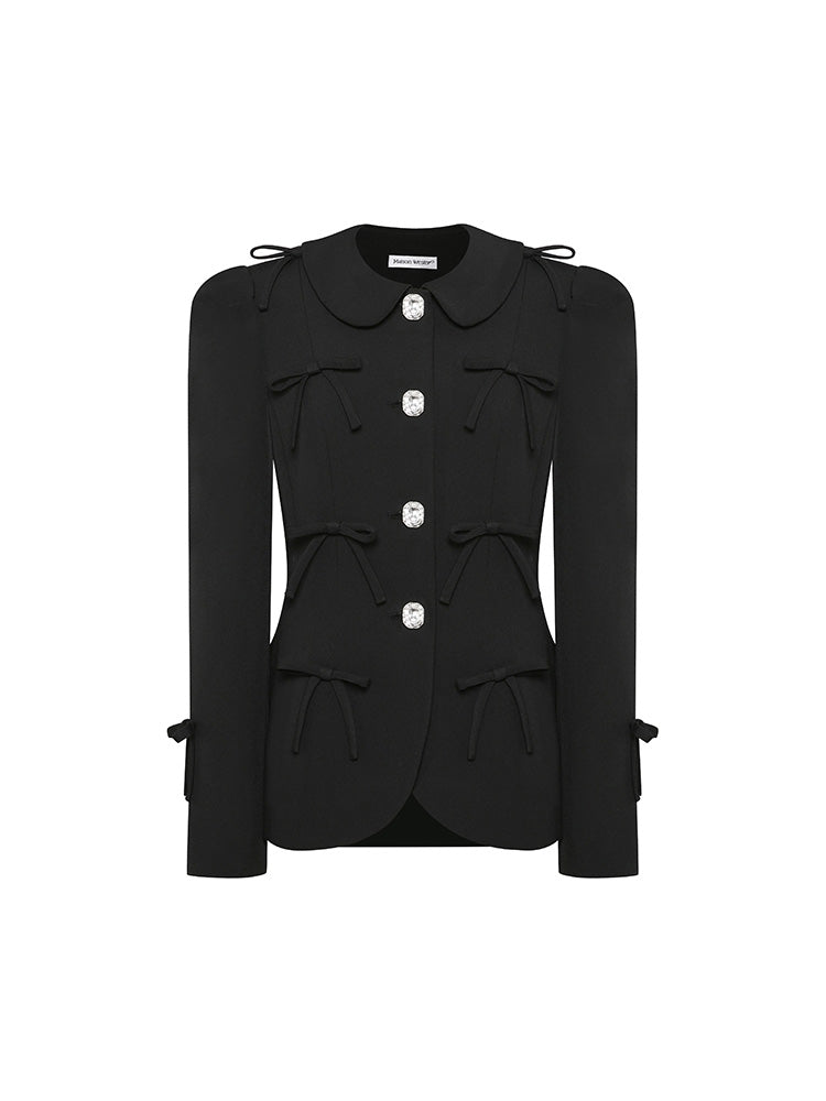Blazer with Peter Pan Collar and Bow