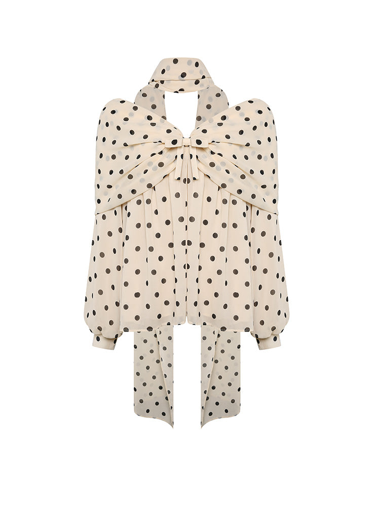 French Polka Dot Bow Tie Tube Top