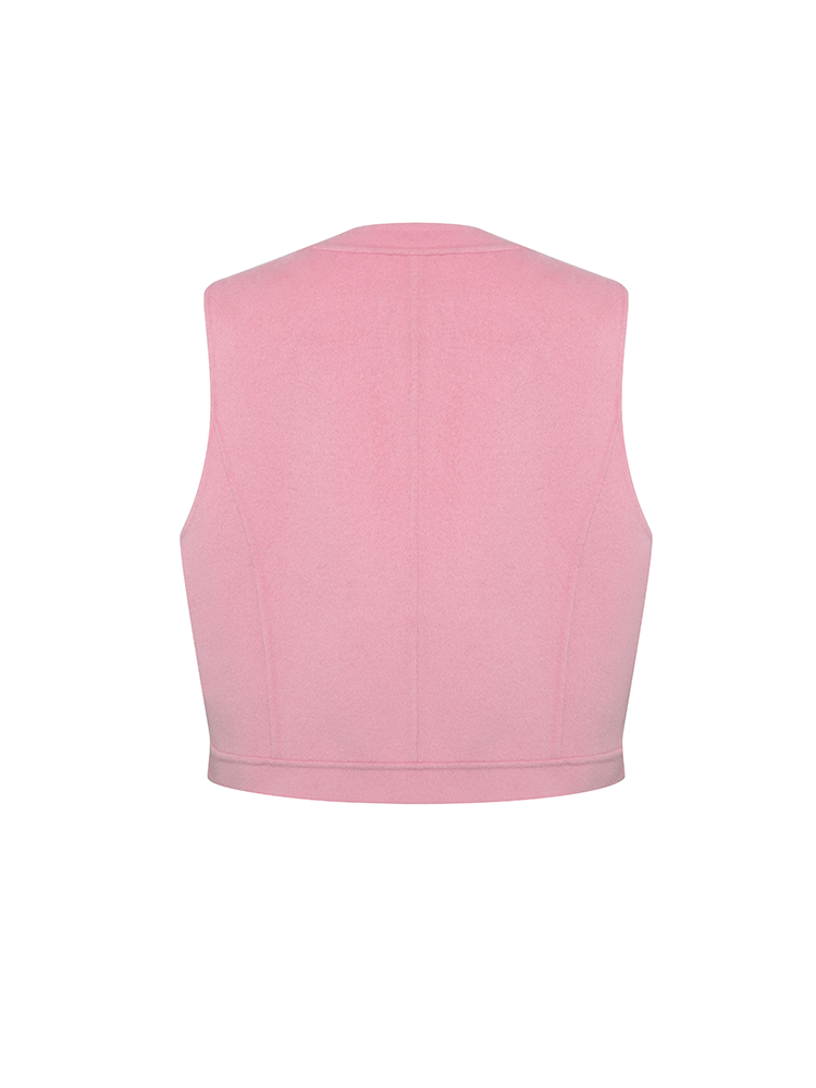 Wool Rhinestone Button Vest