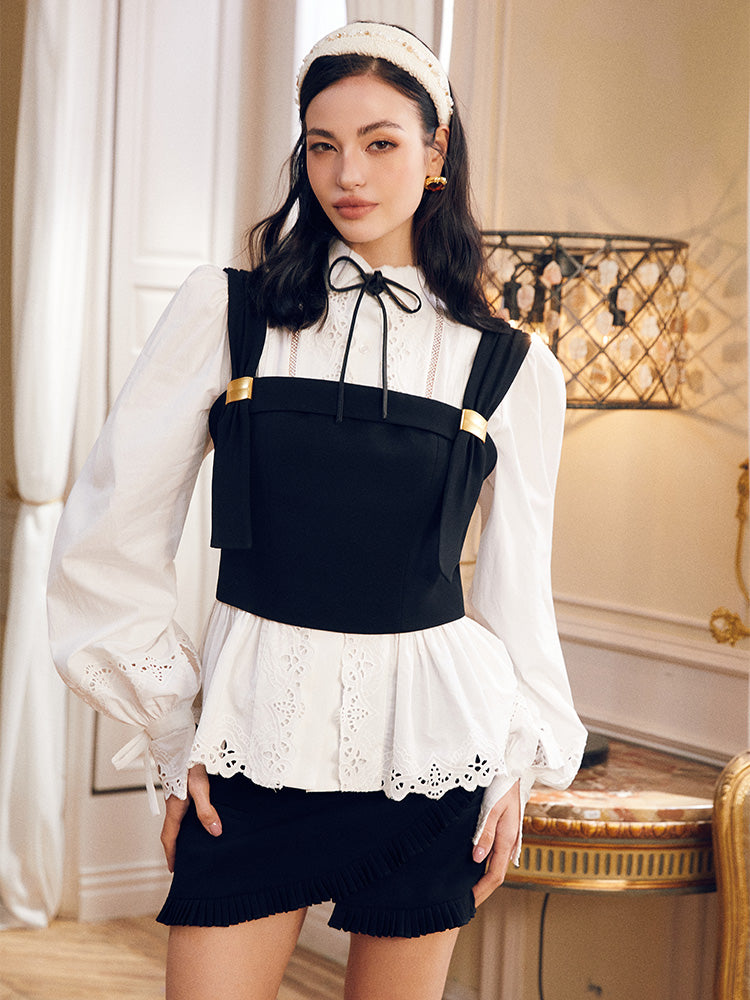 Gold Buckle Pleated Skirt