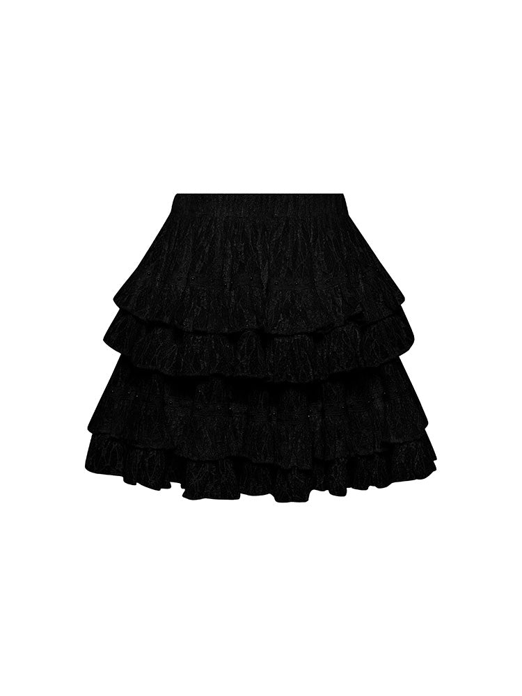 Lace Tiered Midi Skirt