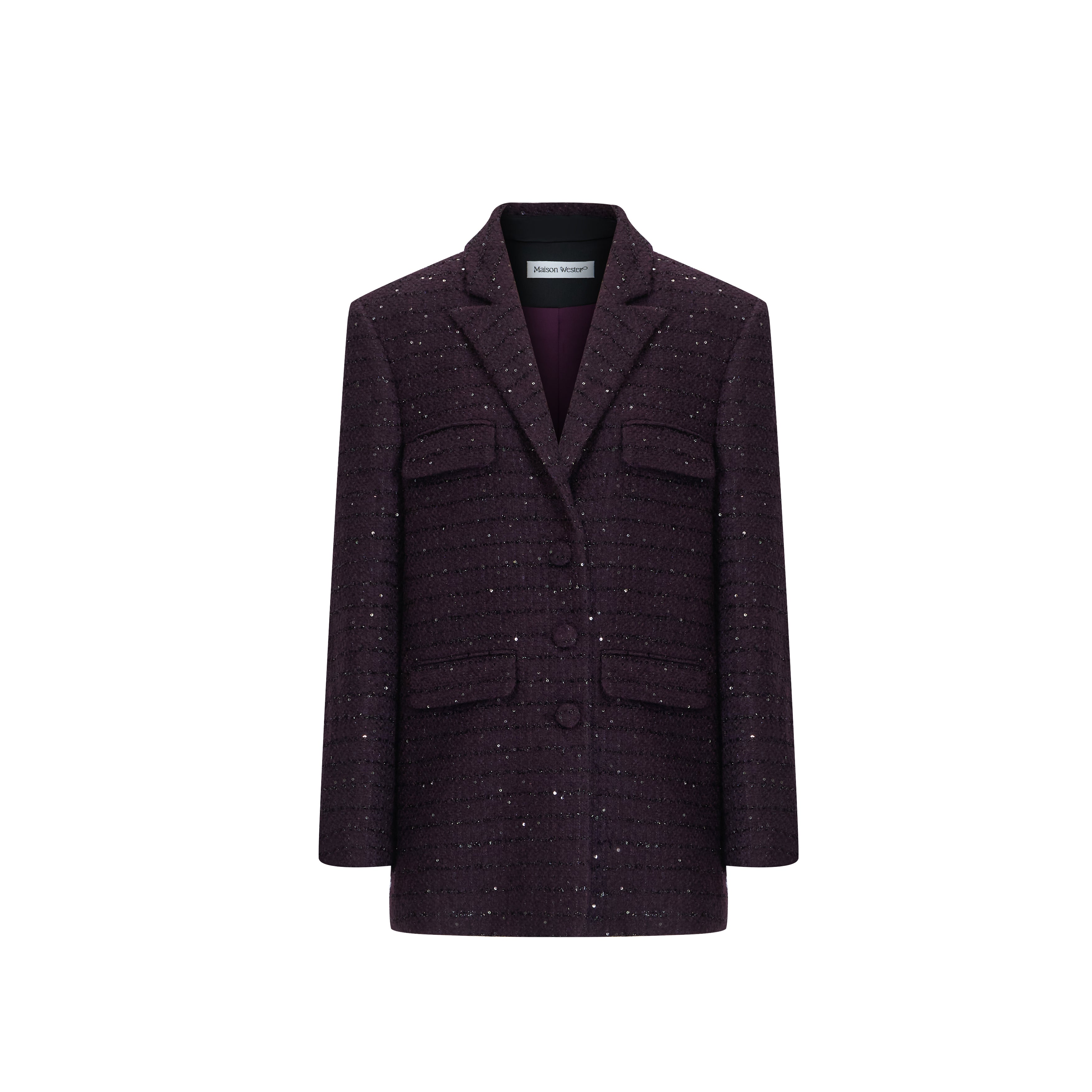 Sequined Tweed Loose Suit