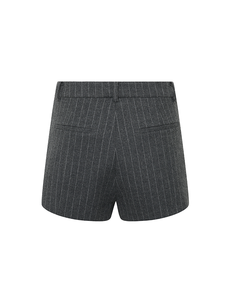 Gray Striped Shorts