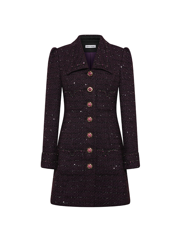 Long Fitted Jacket with Sequins