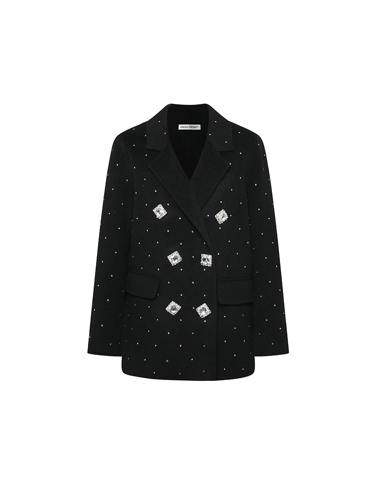 Hand-made Rhinestone Wool Suit Jacket