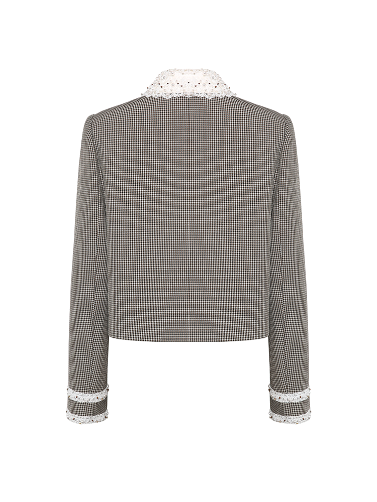 Off-White, Red and Gray Striped Color Block Layered Look Cardigan