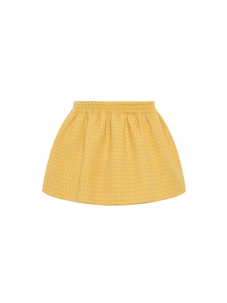 Tweed Yellow Mini Skirt