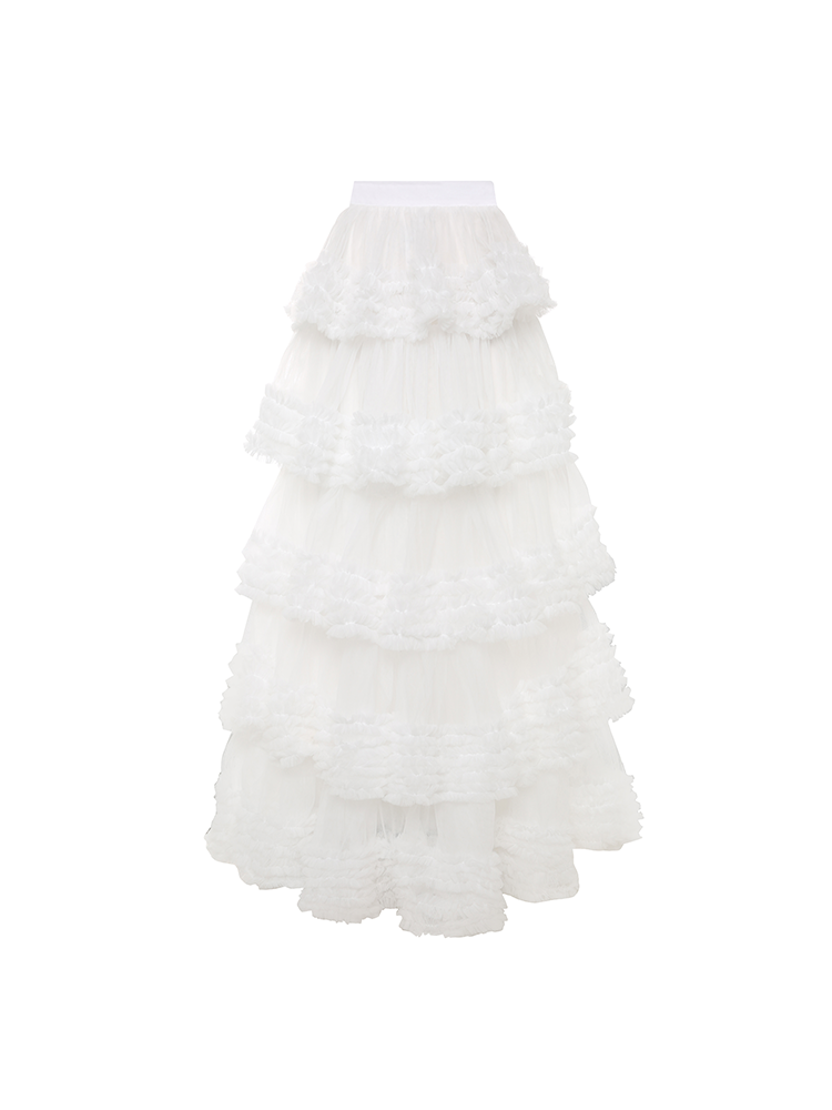 Layered White Net Cake Dress