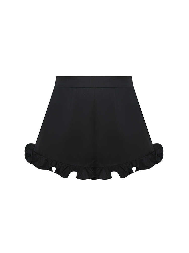 Black Ruffle Shorts