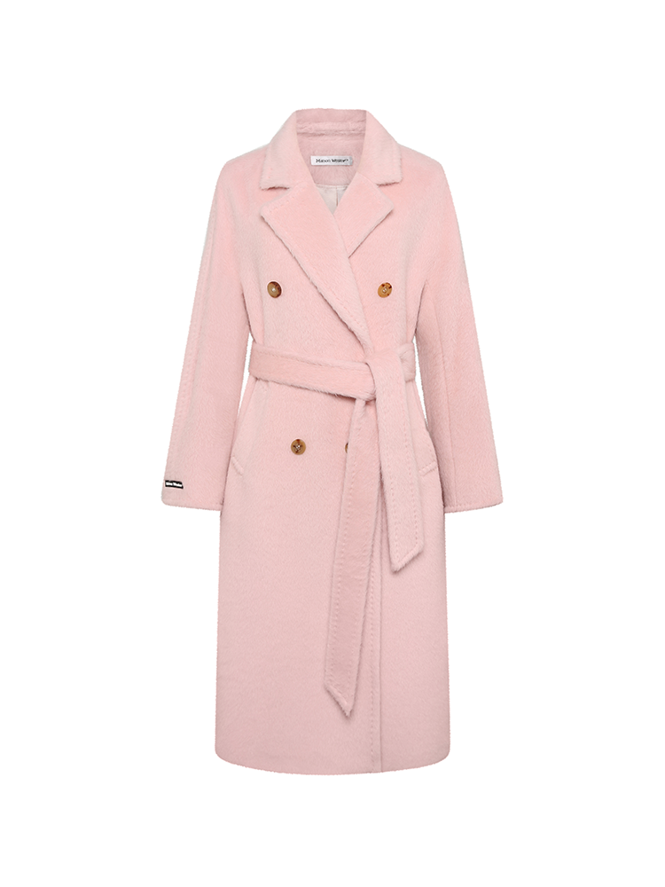 Light Pink Lapel Long Style Woo Blend Coat