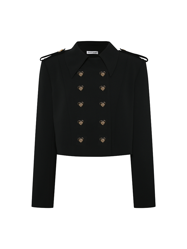 Black And Gold Heart Shaped Cropped Top