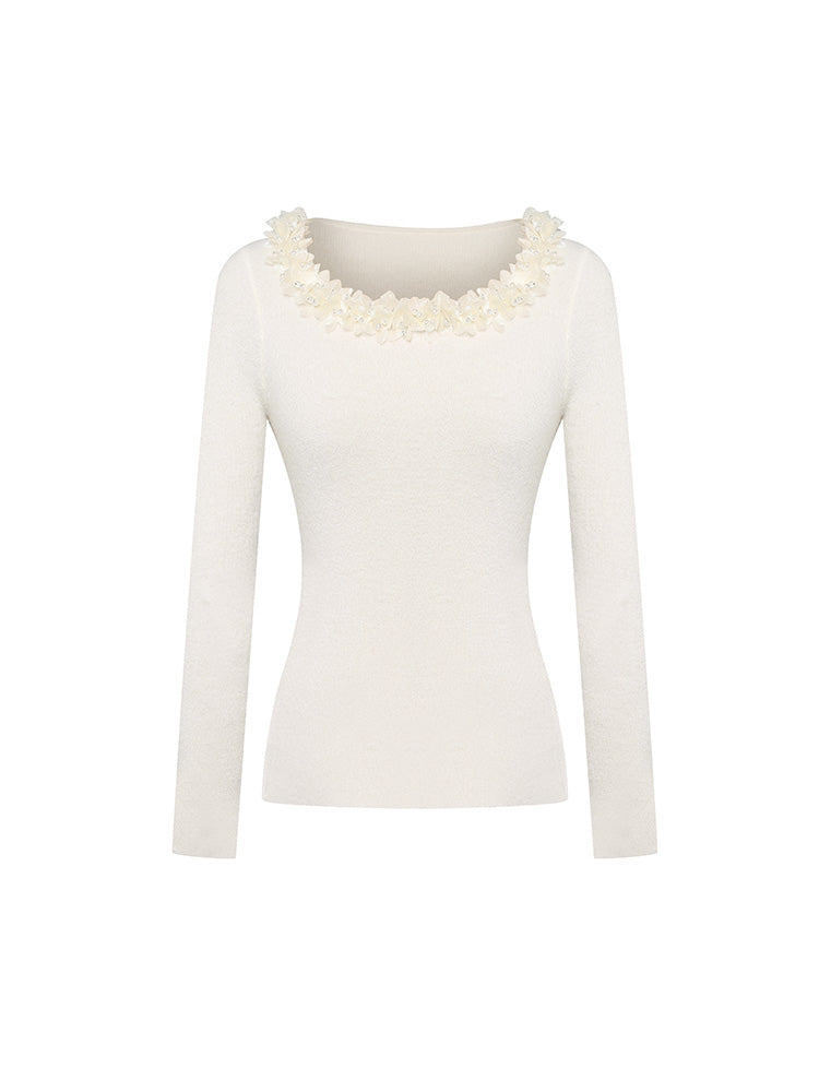 Hand-beaded Wool Top