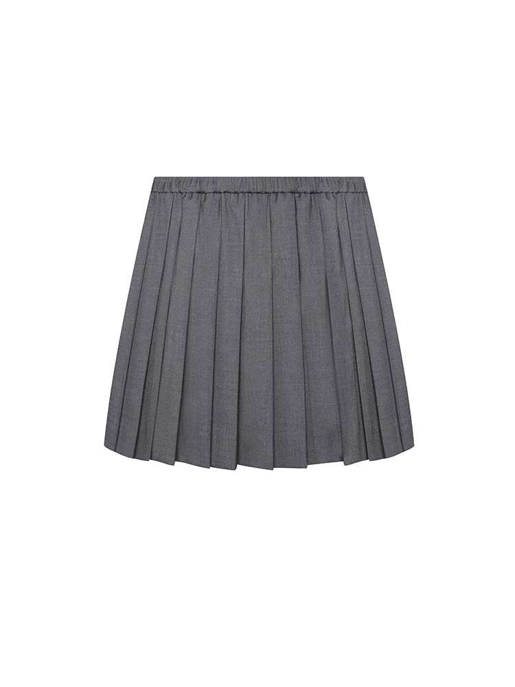 Grey Pleated Skirt