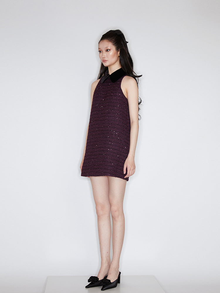 Sequined Tweed Sleeveless Dress – Maison Wester | Women's