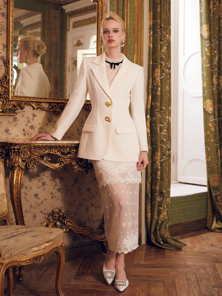 Stylish Black and White Tweed Jacket