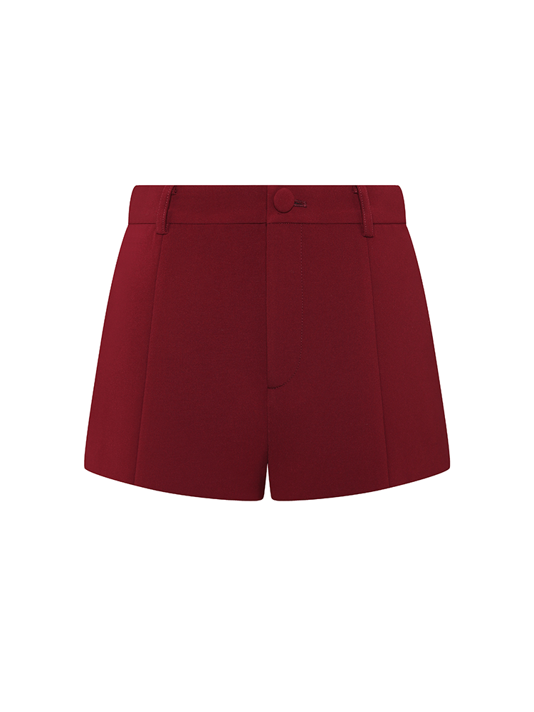 Burgundy Minimalist Shorts