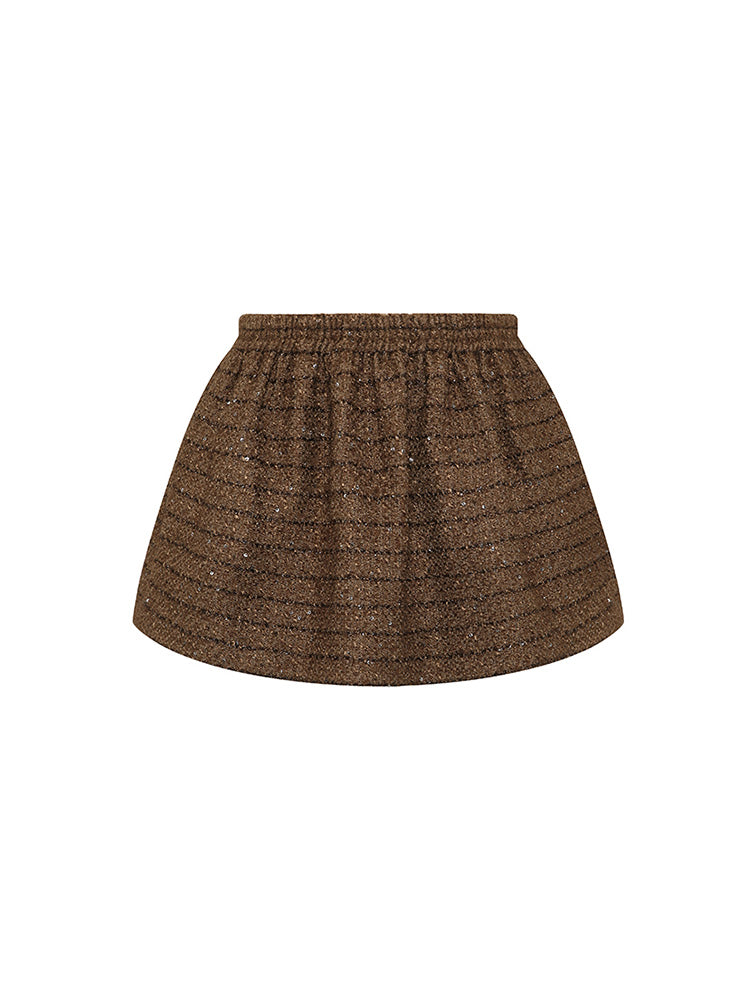 Sequined Tweed Mini Skirt