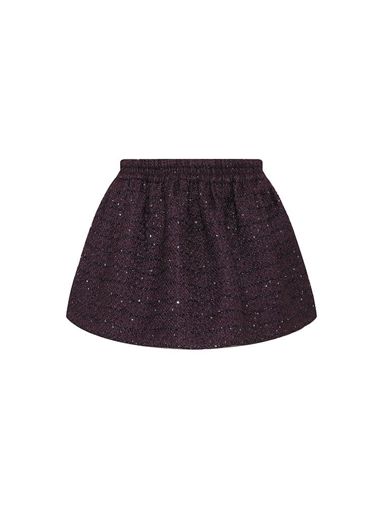 Sequined Tweed Mini Skirt