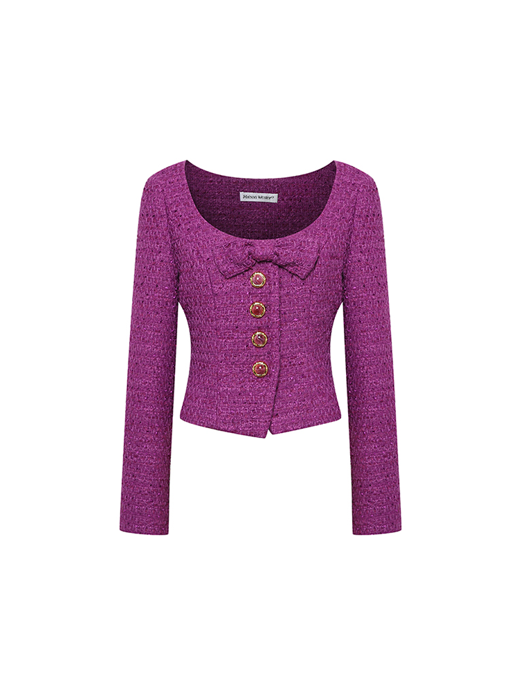 Purple Tweed Top