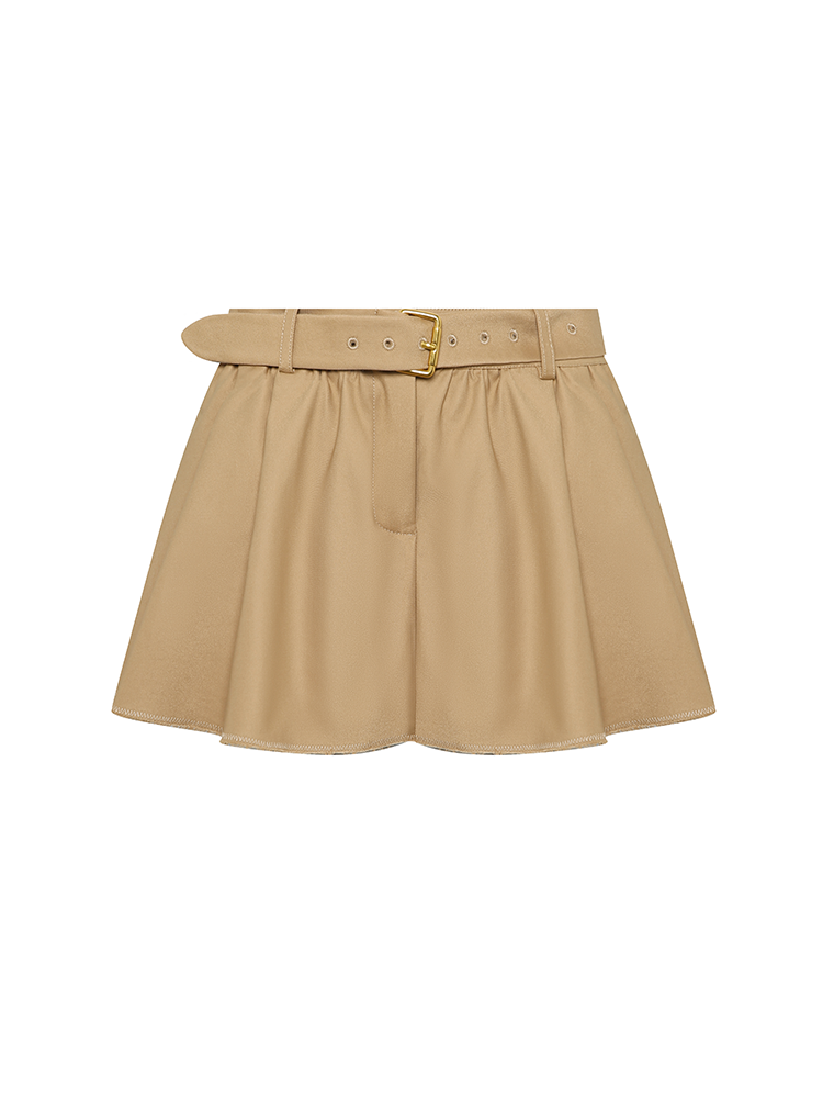 Belt Pleated mini skirt