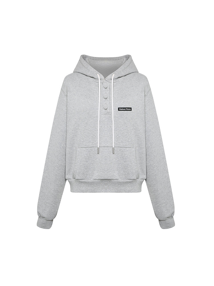 Gray Cotton Hoodie