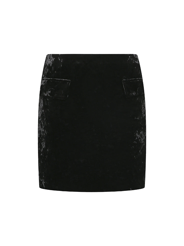 Velvet Mini Skirt