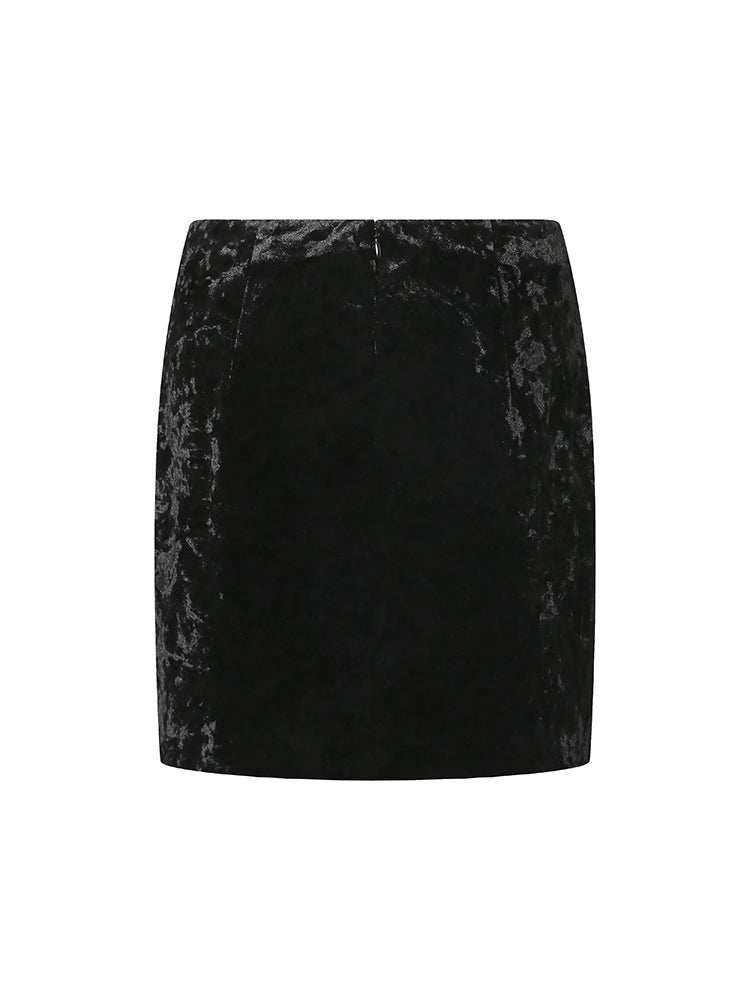 Velvet Mini Skirt