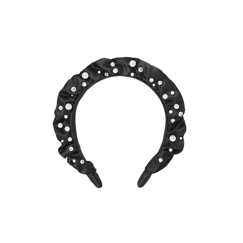 Black Rhinestone Handmade Hairband