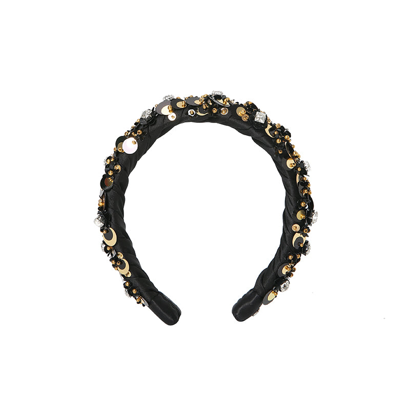 Gold Sequined Hand Embroidery Hairband