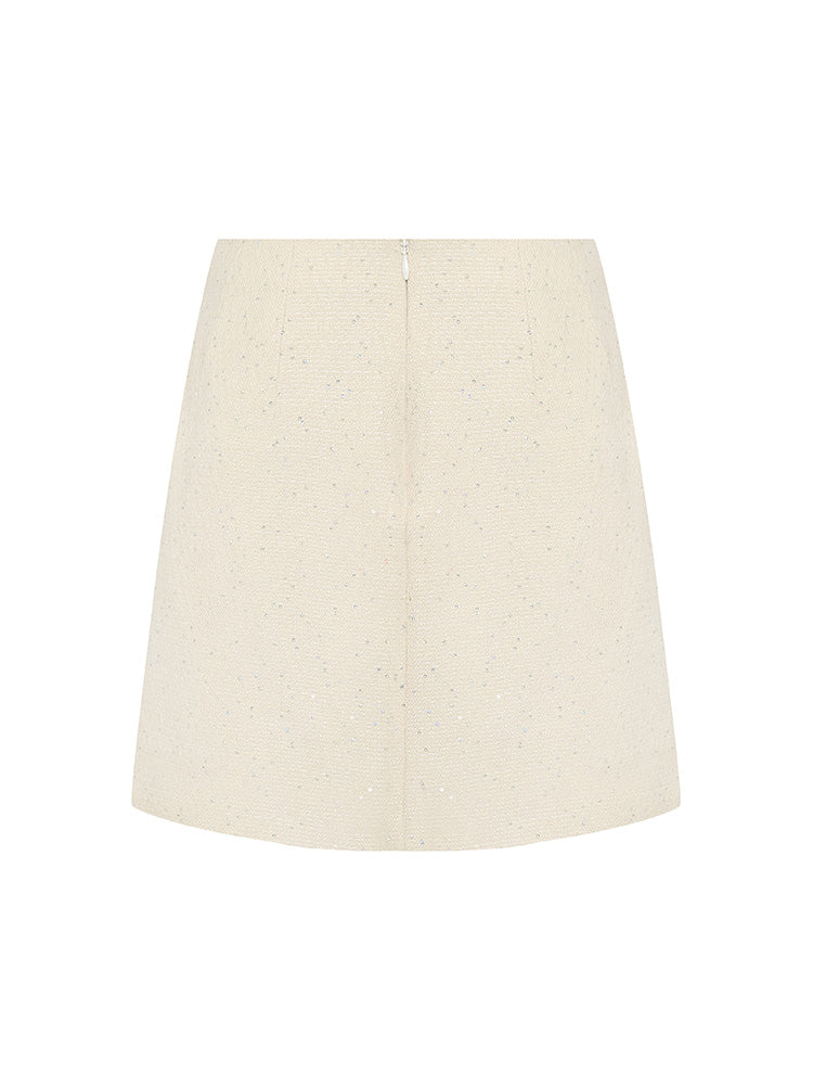 Off-white Beaded Chain Mini Skirt