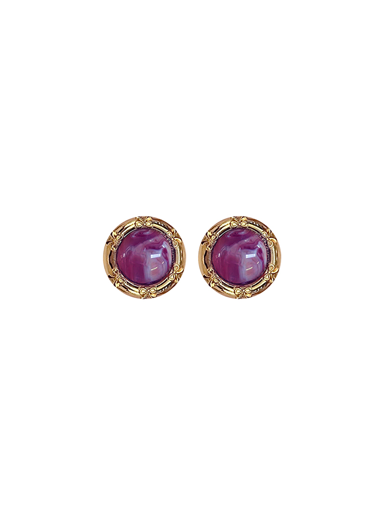 Resin Round Earrings